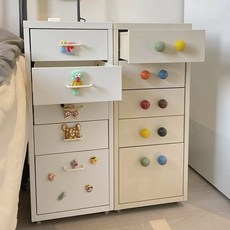 하루꿈 헬메르 이동식 서랍장 디자인 조립식 사무실 거실 철제 데스크 책상 밑 서랍장 수납장, 5개, 아이보리