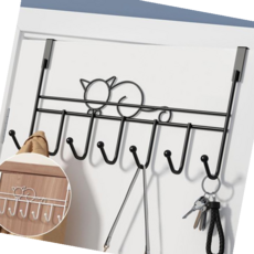 옷걸이 도어훅 행거 바지 모자 가방 걸이 논슬립 헹거, 블랙