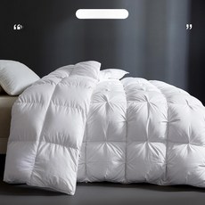 겨울이불 헝가리 구스다운 따뜻한 구스이불 두꺼운 사계절 침구 오리털 이불솜, 화이트