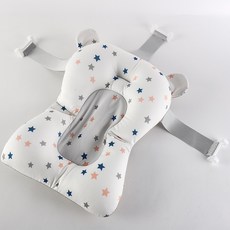嬰兒護脊浴網，新生兒洗澡躺托神器，初生兒浴架，寶寶浴墊洗澡坐托，浴盆通用網兜, 1個, 星星浴墊