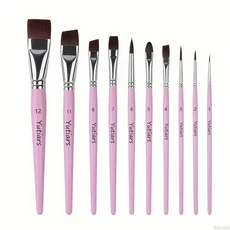 10PCS 페이스 페인트 브러쉬 세트 페인팅을위한 전문 품질의 수채화 아크릴 유화 네일, 1개