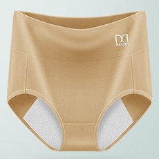 美雅挺 蠶絲防漏生理褲 女士純棉透氣三層防漏內褲 卡其 XXXL, 卡其,XXXL