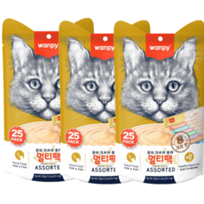 [어썸메이트] 완피 크리미 고양이 짜먹는 스틱 간식 대용량 멀티팩, 75개, 영양스틱믹스, 14g