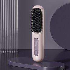 PYHO 3단계 온도조절 무선 충전식 생머리 빗 매직기 휴대용 컬빗, ZFS1752, 보라색