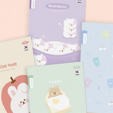 도시생활용품 초등 제본 6칸국어 노트 1세트 10권 초등학생공책, 랜덤(10권동일디자인)