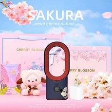 타워형 리모컨 USB 타워팬 충전 날개없는 무소음 무풍, 4000mAh, 1개, 블루 미키 사쿠라 선물세트