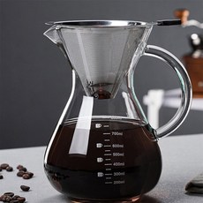 메가디자인 필터 드립서버 세트 800ml 핸들 핸들 드립서버