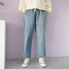 빅걸스토리 여성 빅사이즈 통배기 스판 청바지