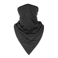 普特汽車精品 冰絲涼感防曬運動頭巾面罩脖圍，多功能透氣三角巾【HC251】, 1個, 黑灰