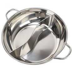 精選優品 加厚不銹鋼火鍋鍋火鍋盆清湯鍋鴛鴦鍋商用平底小火鍋電磁爐通用鍋 C S P, 1個, 40CM加厚鴛鴦鍋【推薦10人以上】