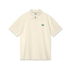 매장정품 리 LEE 스몰 트위치 로고 하프 집업 카라 티셔츠 샌드 베이지 LE2502ST33SE 464338