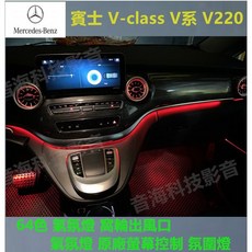 賓士 V-class V系 V220 64色 氣氛燈 窩輪出風口 原廠螢幕控制 氛圍燈, 1個