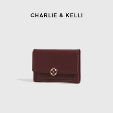 CHARLIE&KELLI高級時尚女士短款錢包拉鍊零錢包小巧卡包錢包一體