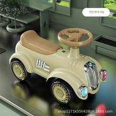 빈티지 클래식 자동차 밸런스 바이크 슬라이더 1-3세 어린이 아기 유아 4륜 요 어린이용 트위스터 등이 있습니다, 약간 노란색일 수 있음  표준  두 번째 머리