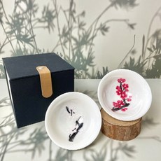 (당일배송)꽃피는술잔 소주잔 집들이 연말 선물 사케 고량주 매화 벚꽃 사쿠라야 변신 술잔 선물패키지, (당일발송) A - 3 복숭아꽃, 1개