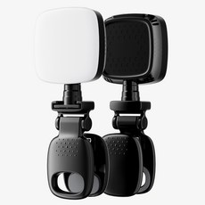 클립형 셀카 방송 촬영조명 충전식 LED 링라이트, 1개, 블랙