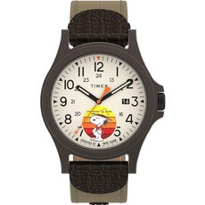 Timex 남성용 익스페디션 아카디아 40mm 시계 브라운/내추럴/브라운 모던. 202909