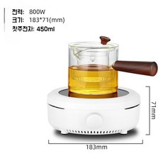 캠핑인덕션 인덕션 휴대 작은 1구 캠핑용 소형 전기레인지 1인용 전기 식탁 여행 800W, E. 화이트 + 주전자 450ml