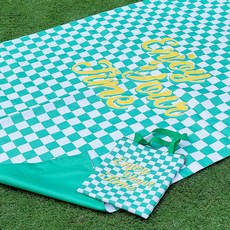 엔조이 체커보드 대형 양면 피크닉 매트, 그린