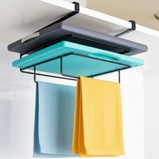 리브닉스 걸이형 다용도 도마거치대 3단, 1개, 블랙(24 x 25.5 x 10.5 cm)