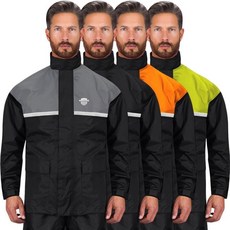 방수 오토바이 우비 2피스 반사 장비 경량 라이딩 재킷 및 바지 후드가 있는 보호 우비 (그레이 XS-S), 3XL-4XL, 회색