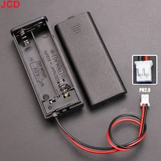 2슬롯 배터리 보관 케이스 AAA 홀더 박스 스위치 및 커버 포함 PH2.0 XH2.54 DC5.5X2.1 USB2.0 듀폰 터미널, 02 5.5x2.1mm
