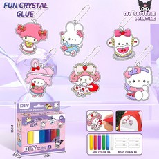 DIY聖誕免烤膠畫鑰匙扣 親子手作 安全無毒 創意聖誕裝飾, 1個, 卡通風格A款