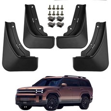 2024년 머드 플랩 2026년형 현대 싼타페 하이브리드 가드 스플래시 앞뒤 SUV 세트 머드가드 외장 액세서리와 호환되는 4PCS 블랙 헤비 듀티., For Santa Fe 2024-2026