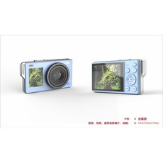 私模ccd相機數碼4k高清數碼相機入門級學生高清錄像美顏卡片相機, 1個, 天蒼藍-需訂貨生產:1個
