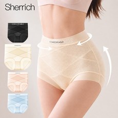 Sherrich 여성 복부보정팬티 보정속옷 뱃살 보정팬티 여름 아이스 실크 원단