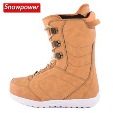 스노우보드 신발 보드화 패딩 부츠 인라인 스키 장비, 1개, 브라운 인조 가죽 스트랩