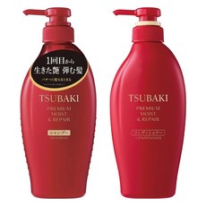 츠바키 프리미엄 모이스트 앤 리페어 샴푸 450ml + 컨디셔너 450ml, 1세트