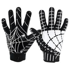 스포츠 장갑 트레이닝 풋볼 유소년 축구 글러브 키즈 리시버 소년 소녀 타의 추종을 불허하는 그립 훌륭한 선물, Youth XL&Adult S, Black and White, 흑백