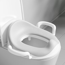 寶寶如廁墊圈，加寬加大座墊，扶手設計，柔軟舒適，易於清潔, 灰白