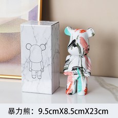 폭력적인 곰 장식품 창조적 인 재미있는 거실 TV 캐비닛 장식 어린이 돼지 저금통 트렌드 오피스 클럽 장식, 27cm, 위장, 1개