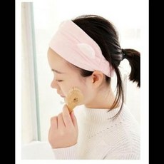 可愛耳朵洗臉髮帶, 1個, 可愛貓貓束髮帶韓國洗臉髮帶洗漱束髮巾髮箍頭飾髮飾發套