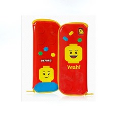 OXFORD 韓國積木兒童餐具組：304不鏽鋼學習筷、湯匙、叉子，輔助筷訓練，含便當盒、餐具袋, 1個, 餐具袋 紅色, 紅色