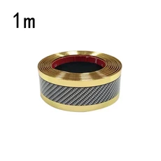 자동차 임계 값 스트립 안티 스크래치 도어 씰 보호기 고무 탄소 섬유 범퍼 필름 스티커, 06 Gold Edge 1m, 1개