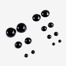 (E66) 평면반구 블랙 인형눈, (E66-3) 6mm(1쌍), 1개