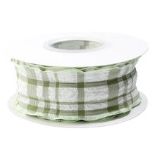 야드 폴리 에스터 유선 가장자리 리본 버블 그리드 공예 공급 의류 꽃다발 장식 선물 포장, 1개, 6. Green