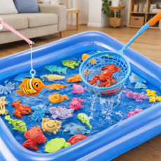 프루드 집중력 향상 자석 낚시 놀이 세트 40종, 1개, 블루