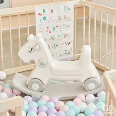 BeneBene 유아용 3in1 왕관 흔들말, 크림, 1개