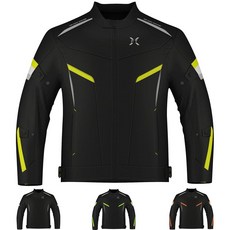 FTX 남성용 오토바이 재킷 전신 보호 장비 아머 메시 블랙 옐로우 형광 278439, Large, 블랙 / 옐로우 형광