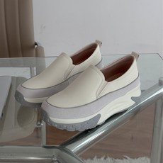 소울리 여성 가죽 키높이 슬립온 운동화 5CM