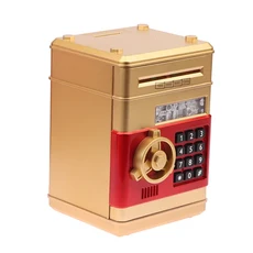 1PCS 돼지 저금통 머니 박스 자동 안전 현금 절약 돈케이스 데스크탑 장식, 01 Gold