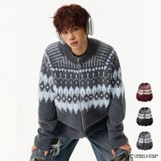 [HYC] 費爾島 開衫毛衣 男 秋冬款 仿貂毛 民族風 針織衫 外套【MM4152】