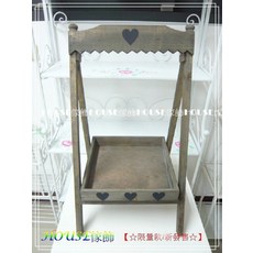 zakka鄉村風復古愛心木製花台/花架/置物架(5904) - 限量新款