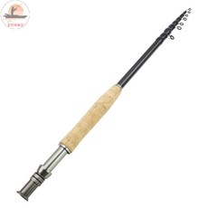 釣魚名人 便攜式收縮碳素飛蠅竿 木柄路亞竿 適用於鱸魚狗魚, 2.1