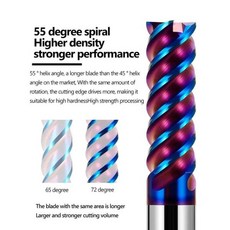 맷돌 HRC72 CNC 카바이드 엔드 밀 텅스텐 커터 4 플루트 금속 강철 가공 도구 볼 2 6 8 생크 라우터 비트, 06 R0.5x2xD4x50L