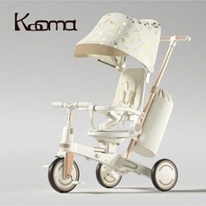 Koma兒童三輪車 遮陽篷 可調節座椅 輕巧便攜, 珠光白, 1個